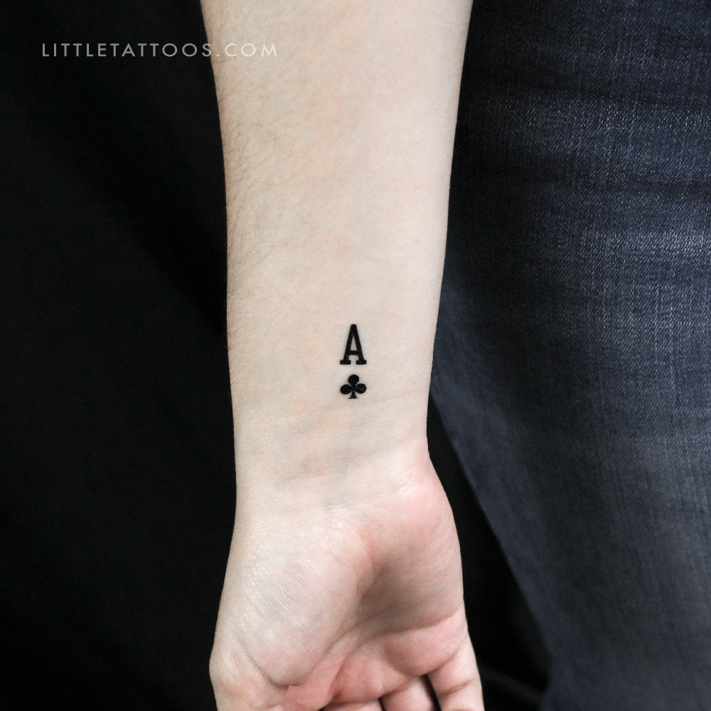 Tatuaje temporal del as de tréboles (juego de 3)