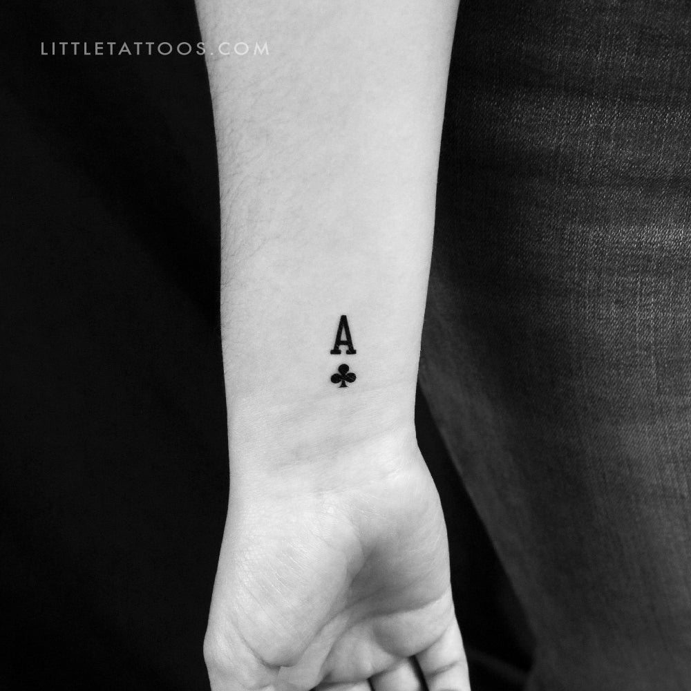 Ace Of Clubs Temporary Tattoo - Set of 3
