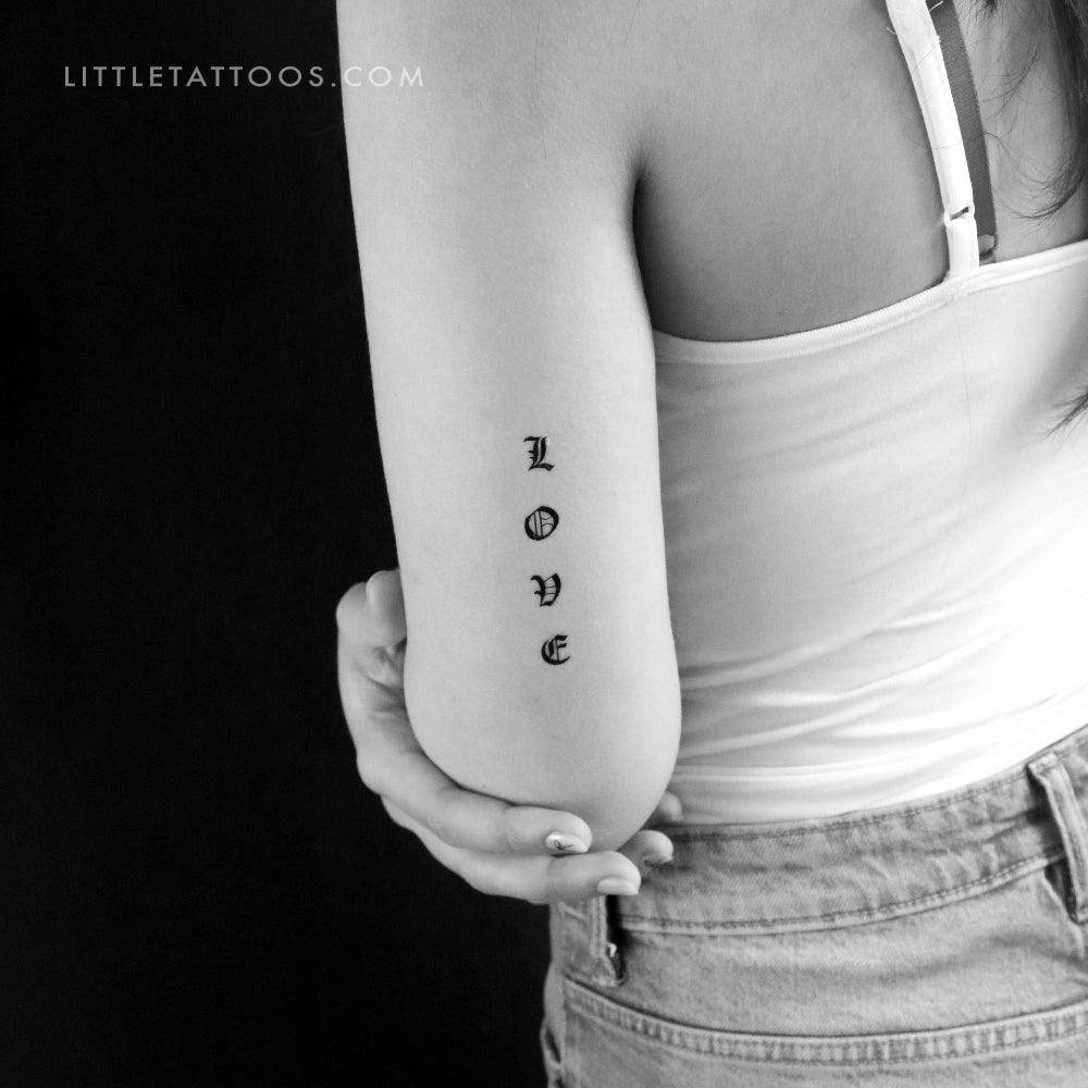 Gothic “Love” Temporary Tattoo - Set of 3 – Temporary Little Tattoos