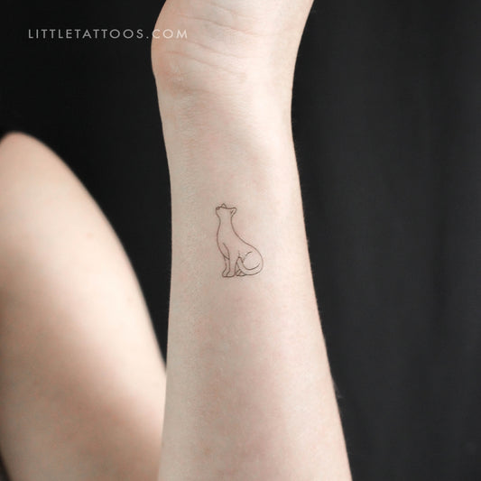 Tatuaje temporal de gato de pie - Juego de 3