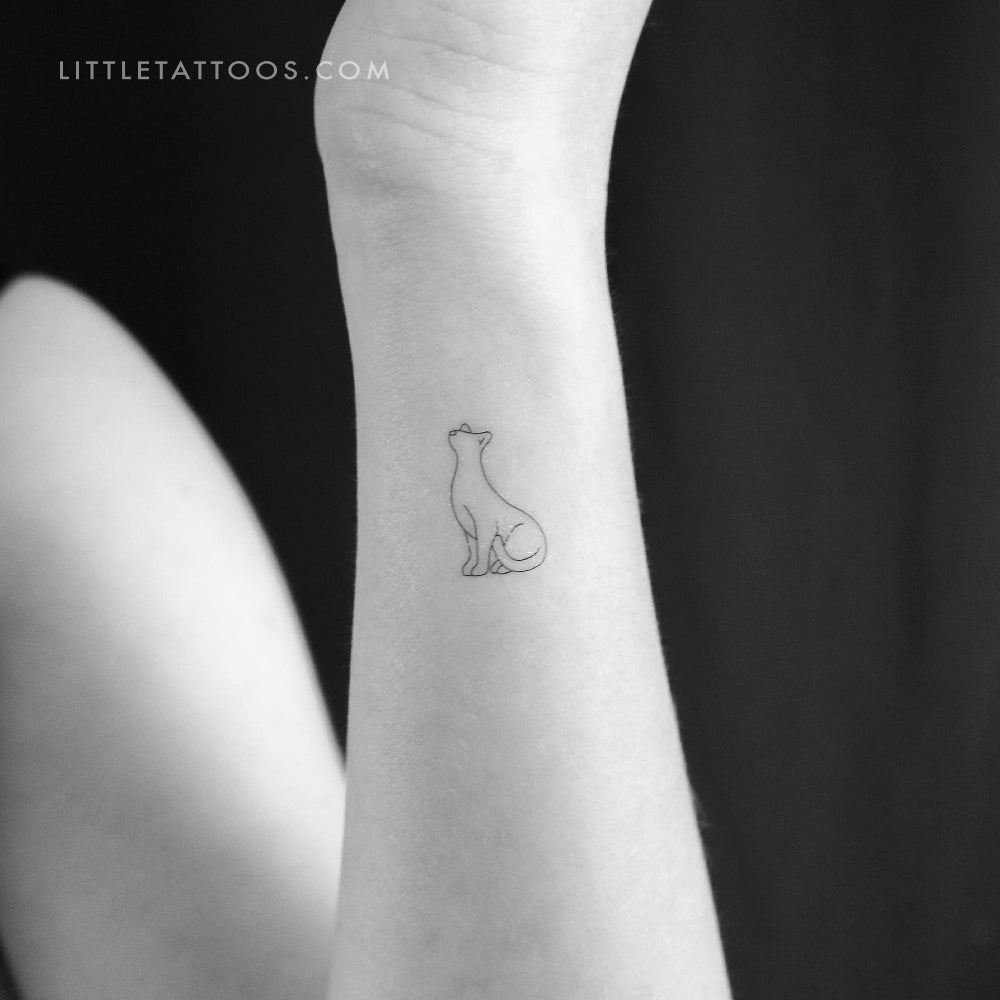 Standing Cat Temporary Tattoo - Set of 3