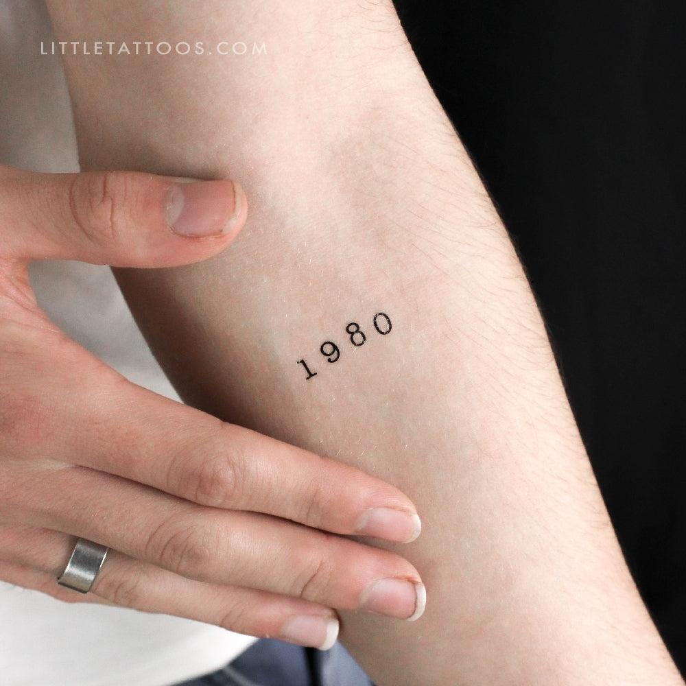 Tatuaje temporal del año de nacimiento 1980 (juego de 3)