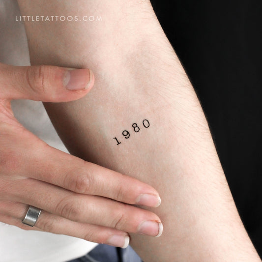 Tatuaje temporal del año de nacimiento 1980 (juego de 3)