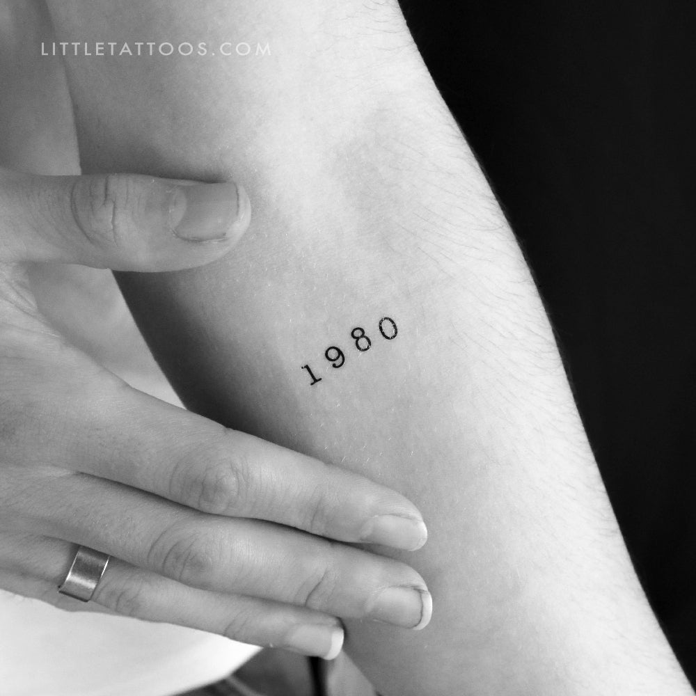Tatuaje temporal del año de nacimiento 1980 (juego de 3)
