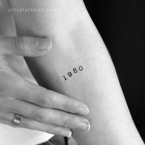 1980 Birth Year Temporary Tattoo - Set of 3
