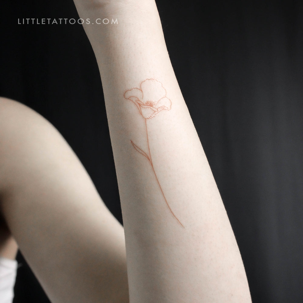 Poppy [Red] by Jakenowicz Temporary Tattoo - Set of 3