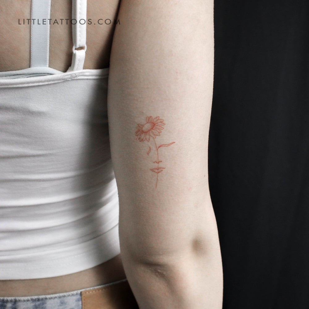 A Dreaming Daisy [Red] by Jakenowicz Temporary Tattoo - Set of 3