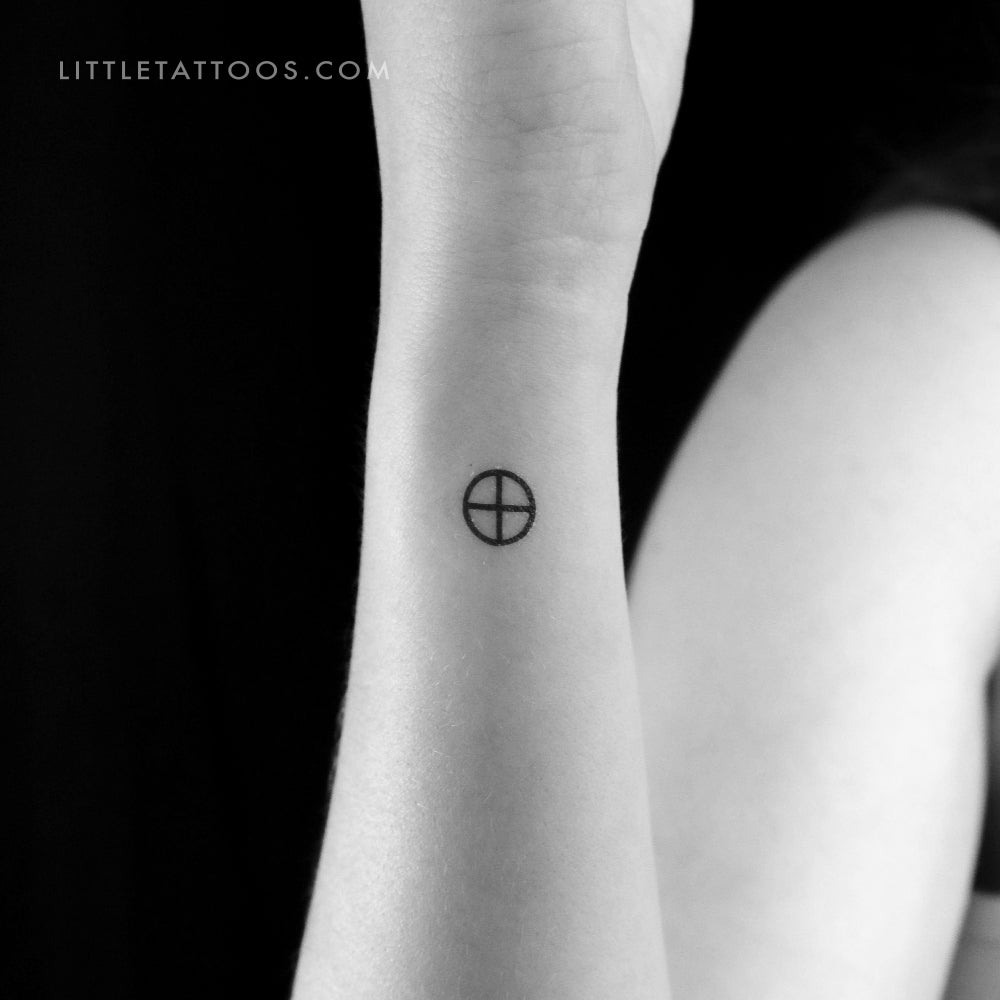 Earth Planet Symbol Temporary Tattoo - Set of 3