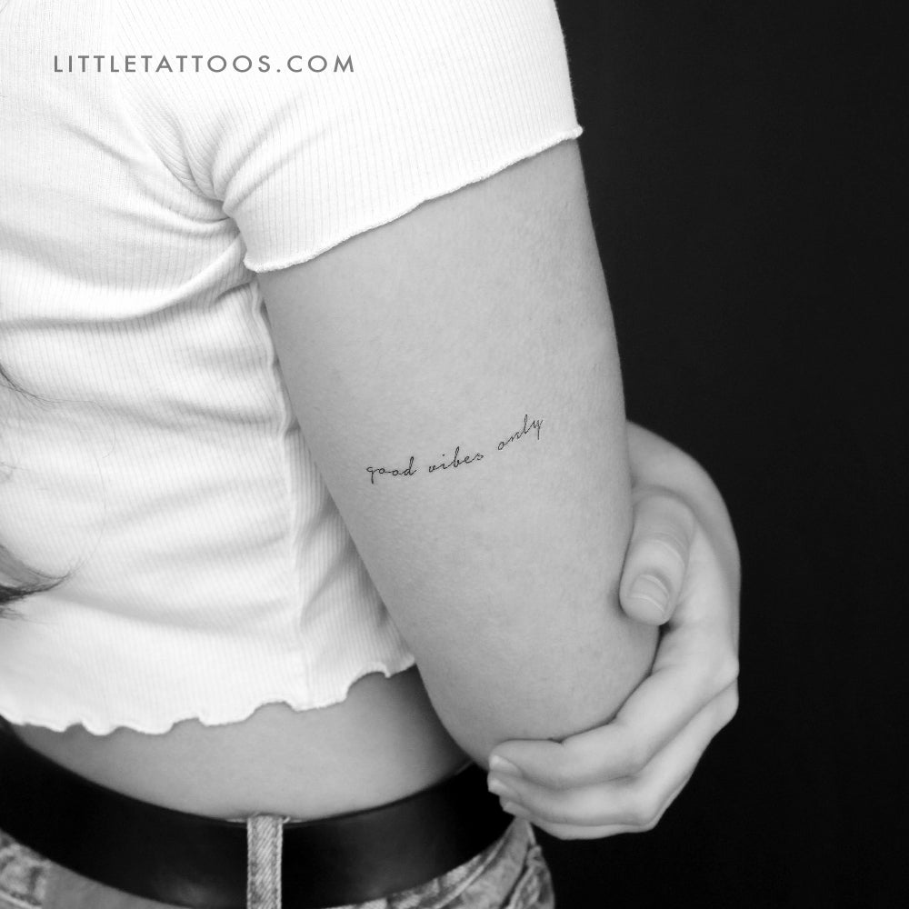 Good Vibes Only Temporary Tattoo - Set of 3