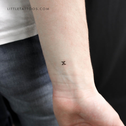 Tatuaje temporal de letra X minúscula para máquina de escribir (juego de 3)