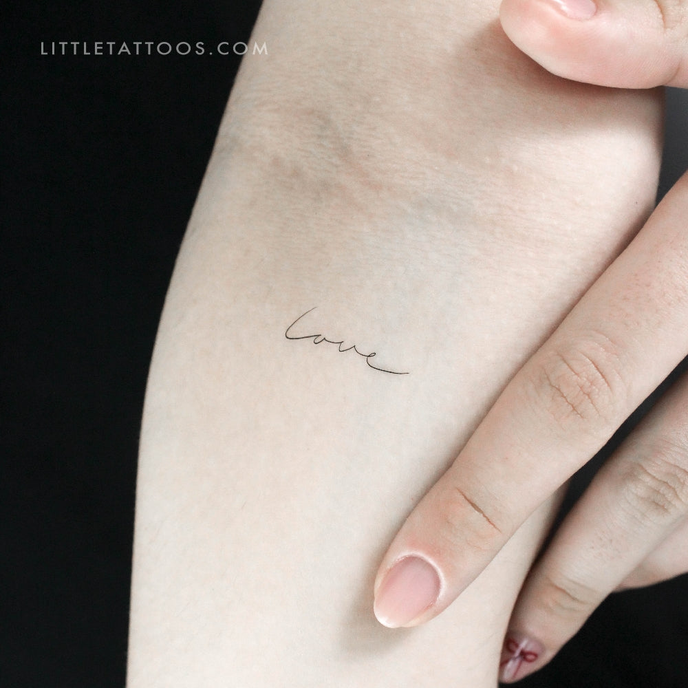 Handwritten Love Temporary Tattoo - Set of 3