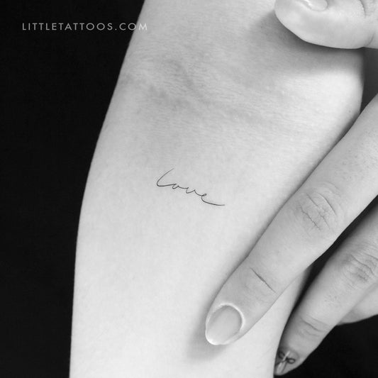 Handwritten Love Temporary Tattoo - Set of 3