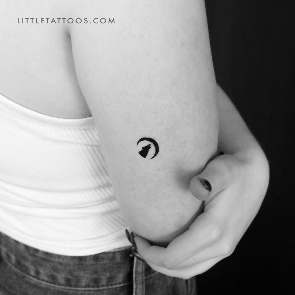 Moon Wolf Temporary Tattoo - Set of 3