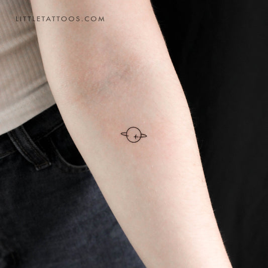 Tatuaje temporal "Volando alrededor de Saturno" - Juego de 3