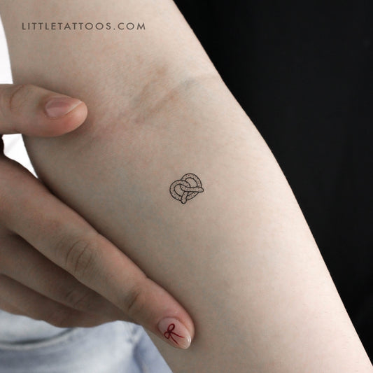 Tatuaje temporal de pretzel pequeño - Juego de 3