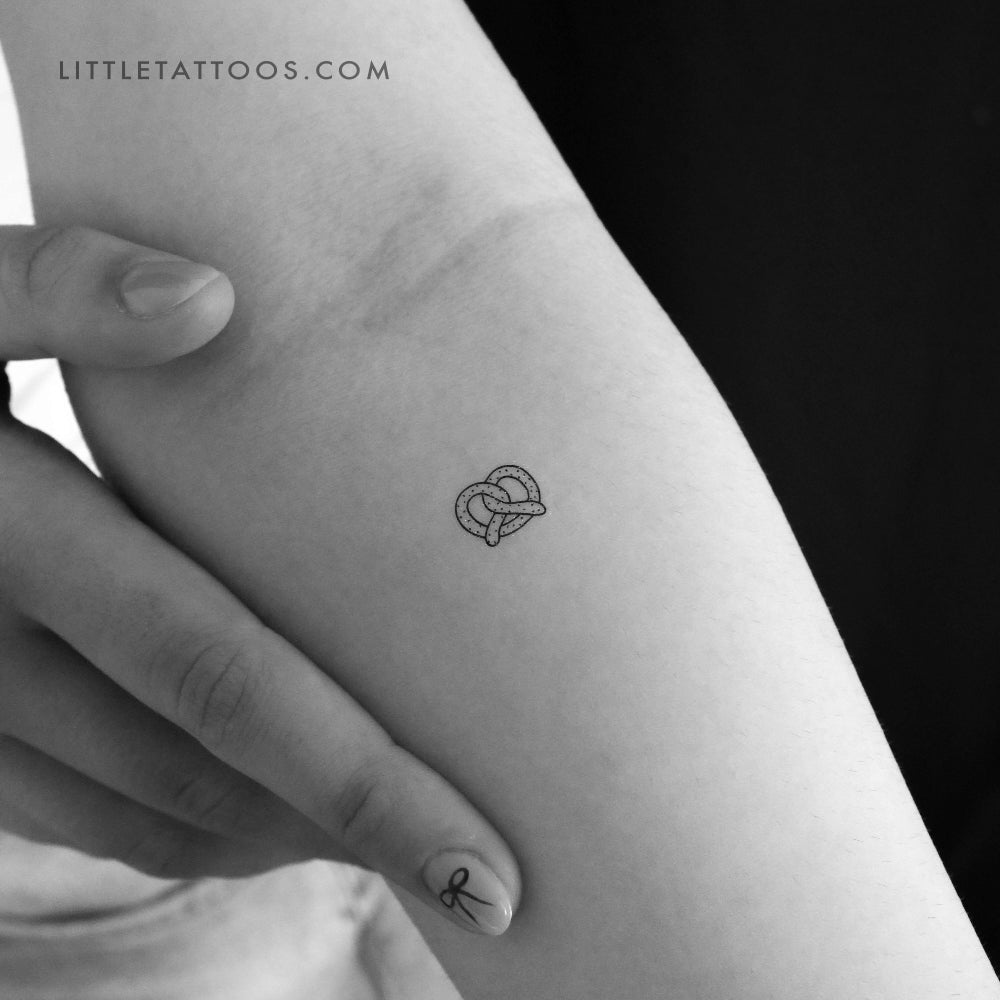 Tatuaje temporal de pretzel pequeño - Juego de 3