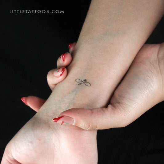 Tatuaje temporal de flecha infinita diminuta (juego de 3)