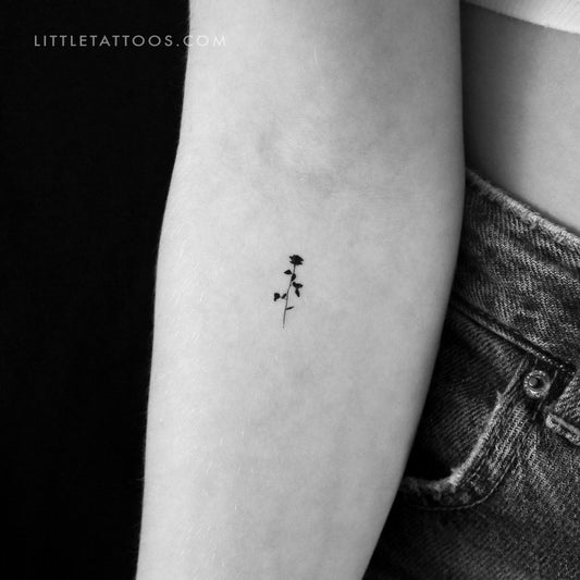 Small Black Rose Temporary Tattoo - Set of 3