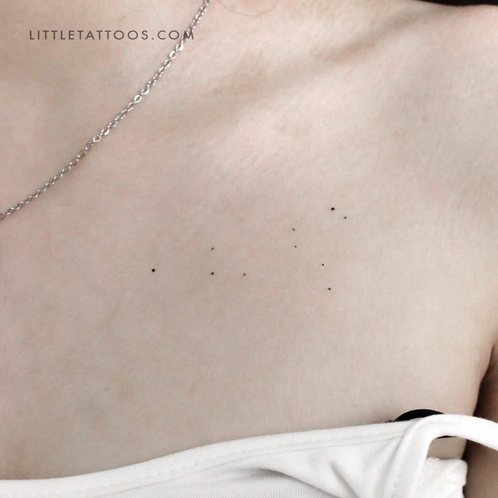 Minimalist Leo Constellation Temporary Tattoo - Set of 3