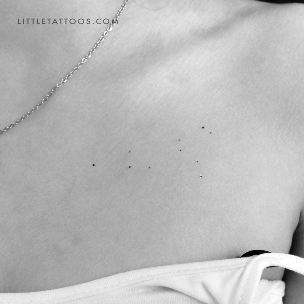 Minimalist Leo Constellation Temporary Tattoo - Set of 3