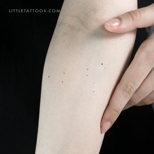 Tatuaje temporal minimalista de la constelación de Leo (juego de 3)