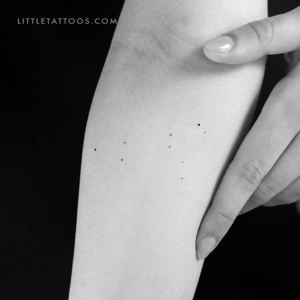 Minimalist Leo Constellation Temporary Tattoo - Set of 3