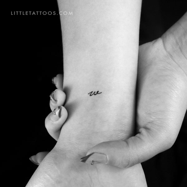 W Handwritten Letter Temporary Tattoo - Set of 3