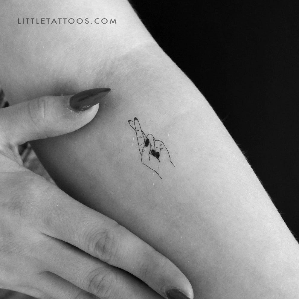 Tatuaje temporal de dedos cruzados - Juego de 3