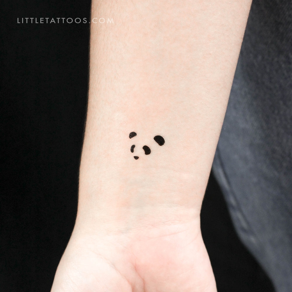 Tatuaje temporal de cara de panda (juego de 3)