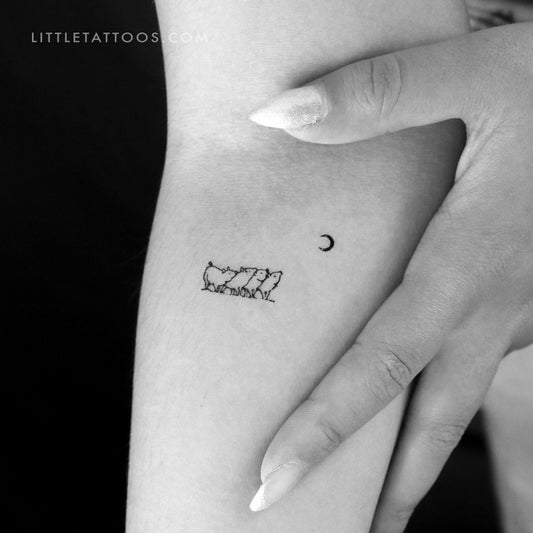 Piglets And The Moon Temporary Tattoo - Set of 3
