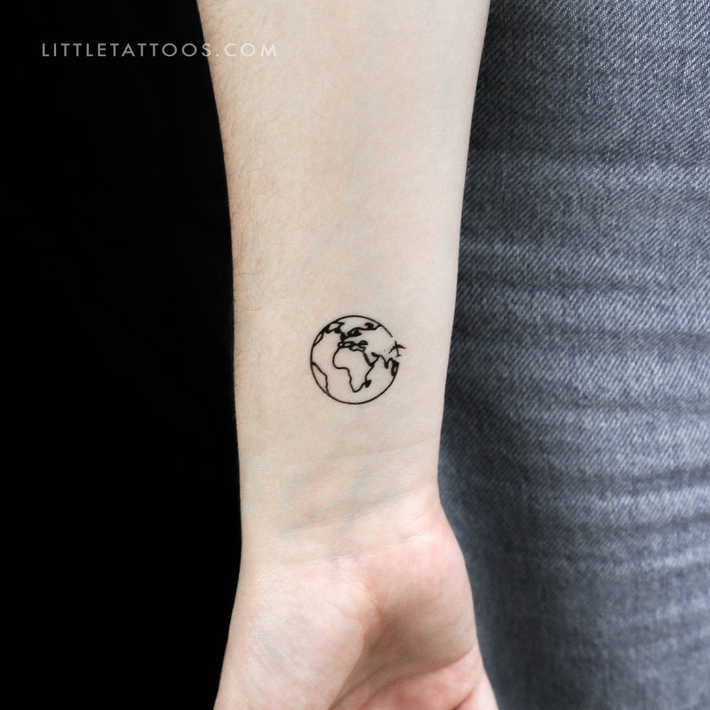 Around Africa And Europe Temporary Tattoo - Set of 3