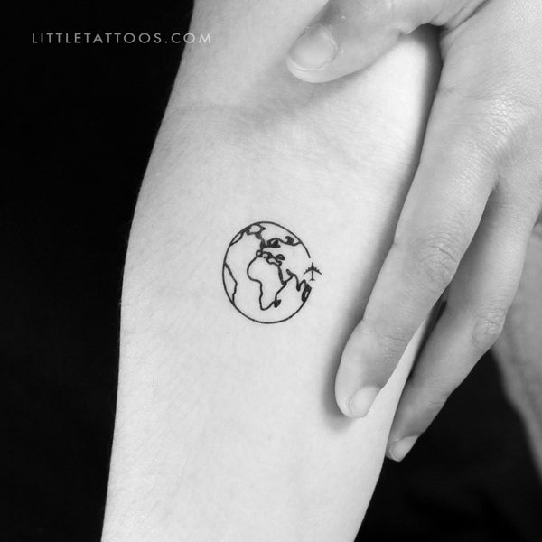 Around Africa And Europe Temporary Tattoo - Set of 3