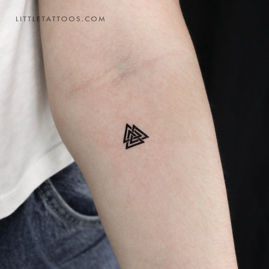 Tatuaje temporal de Valknut Tricursal (pequeño) - Juego de 3