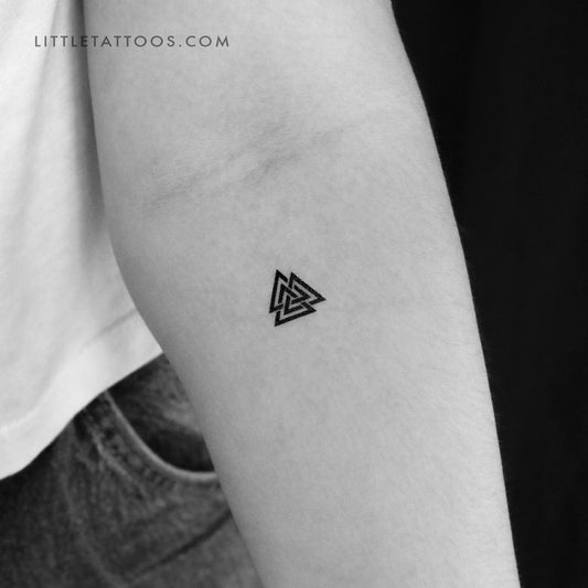 Tatuaje temporal de Valknut Tricursal (pequeño) - Juego de 3