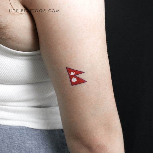 Tatuaje temporal de la bandera de Nepal (juego de 3)