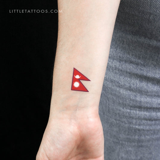 Tatuaje temporal de la bandera de Nepal (juego de 3)