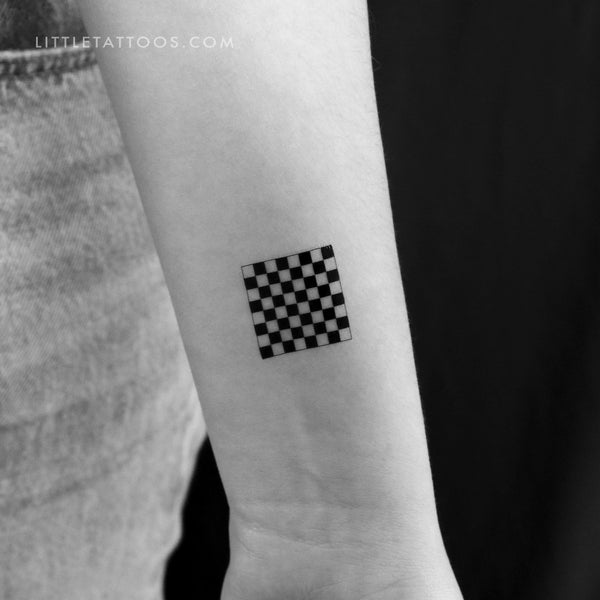 Chess Board Temporary Tattoo - Set of 3