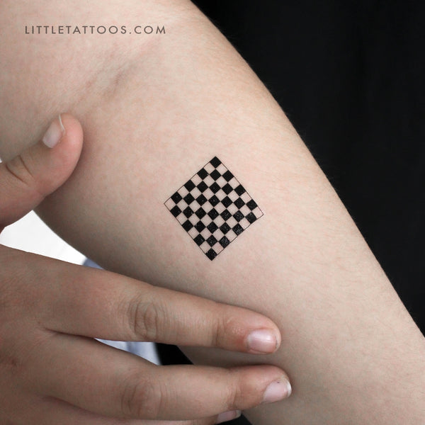 Chess Board Temporary Tattoo - Set of 3