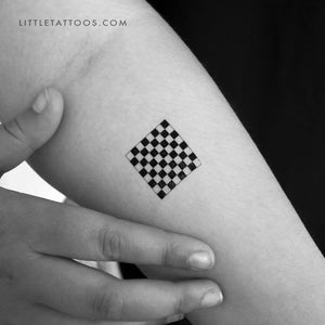 Chess Board Temporary Tattoo - Set of 3