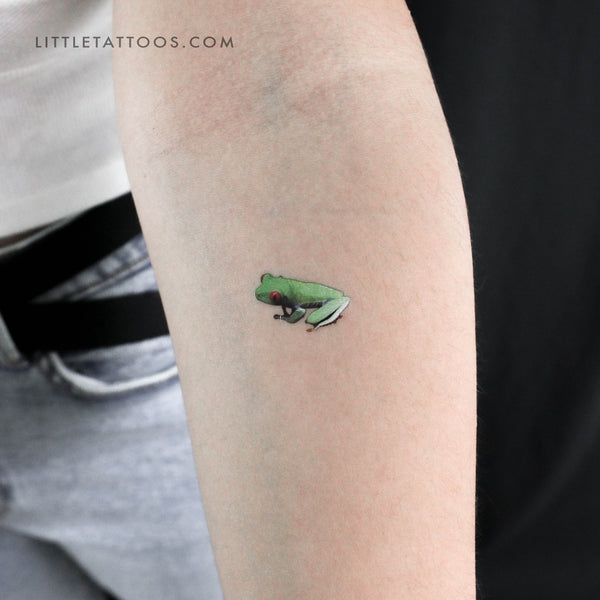 Red Eyed Tree Frog Temporary Tattoo - Set of 3