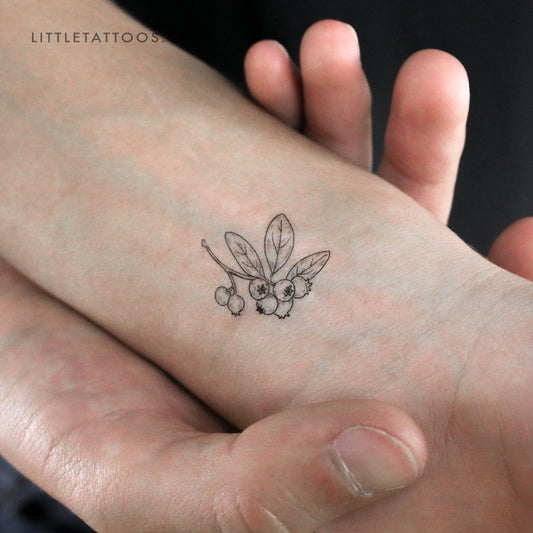 Tatuaje temporal de arándanos - Juego de 3