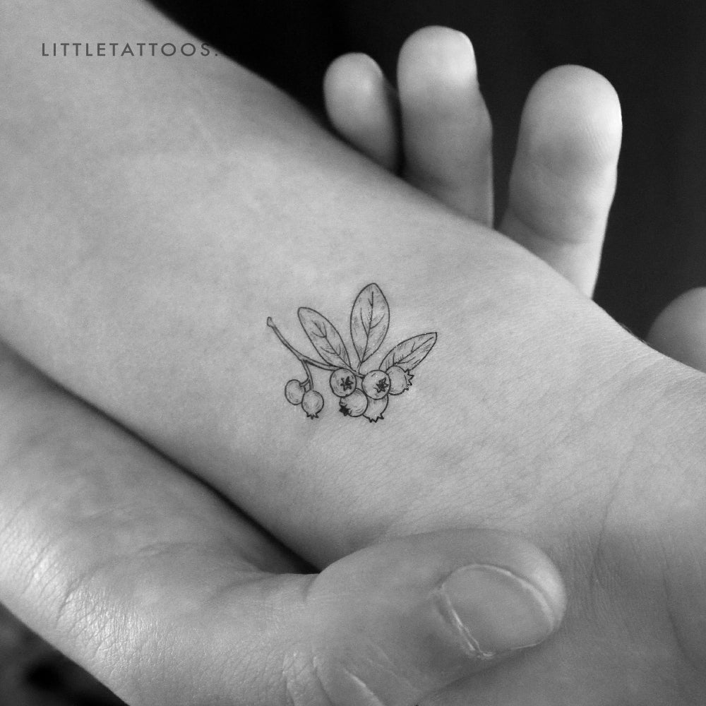 Tatuaje temporal de arándanos - Juego de 3