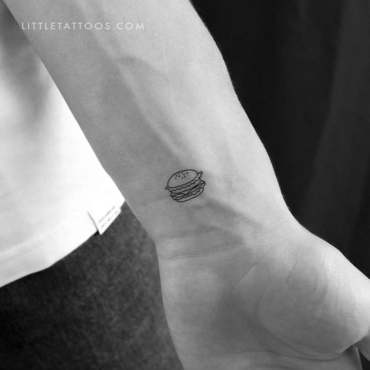 Tatuaje temporal de hamburguesa pequeña - Juego de 3