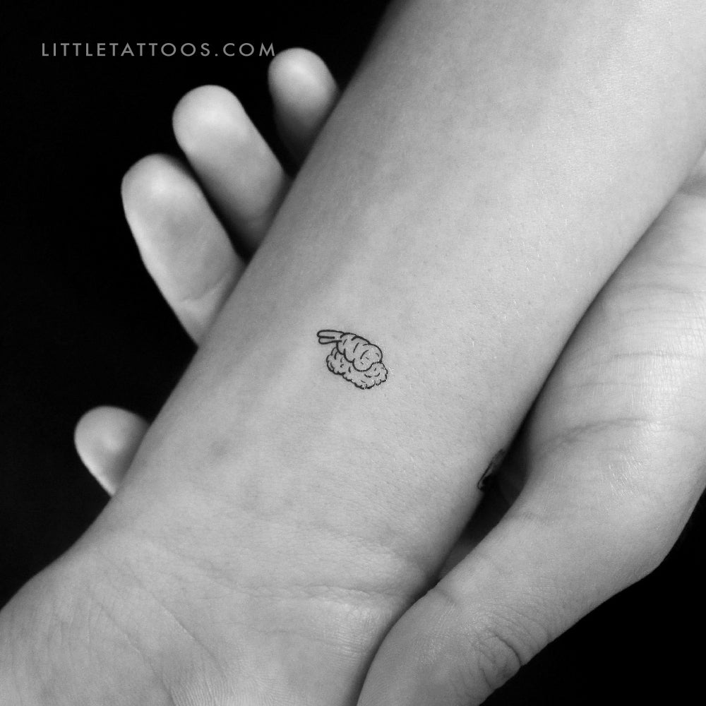 Shrimp Nigiri Temporary Tattoo - Set of 3
