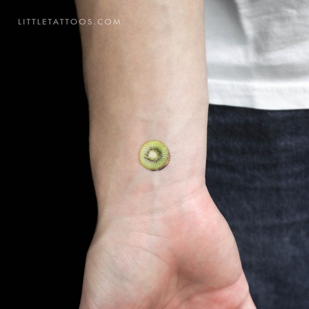 Tatuaje temporal de kiwi a color - Juego de 3