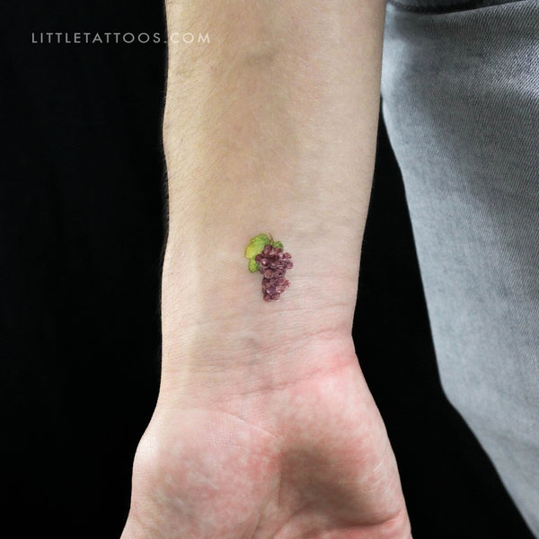 Watercolor Grapes Temporary Tattoo - Set of 3