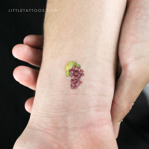 Watercolor Grapes Temporary Tattoo - Set of 3