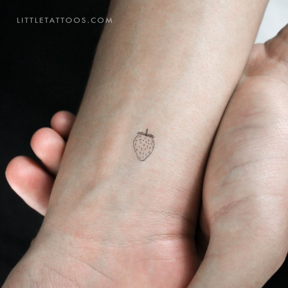 Little Strawberry Temporary Tattoo - Set of 3