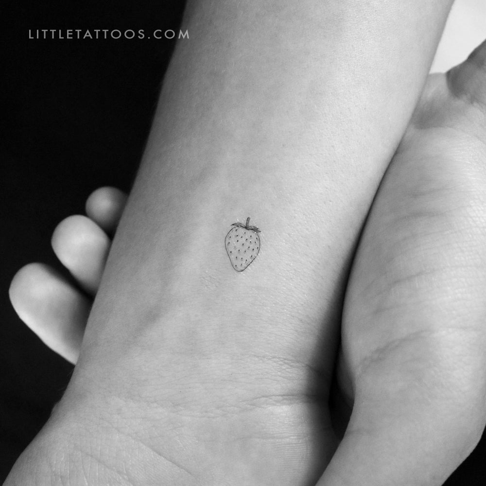 Little Strawberry Temporary Tattoo - Set of 3