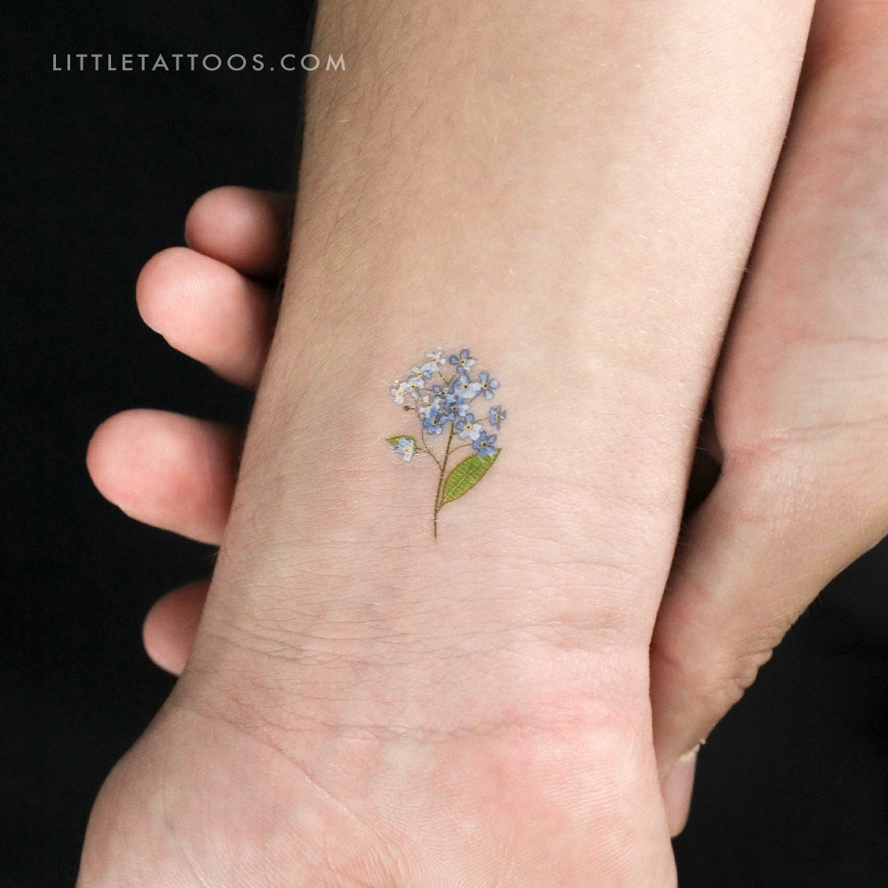 Tatuaje temporal de nomeolvides - Juego de 3
